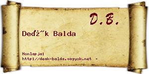 Deák Balda névjegykártya